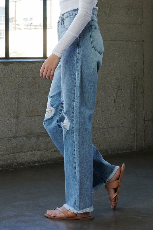 Distressed Wide Leg