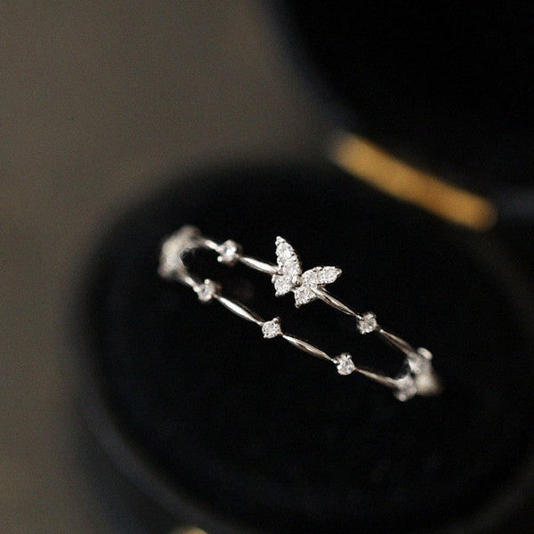 925 Sterling Silver Simple Butterfly Ring