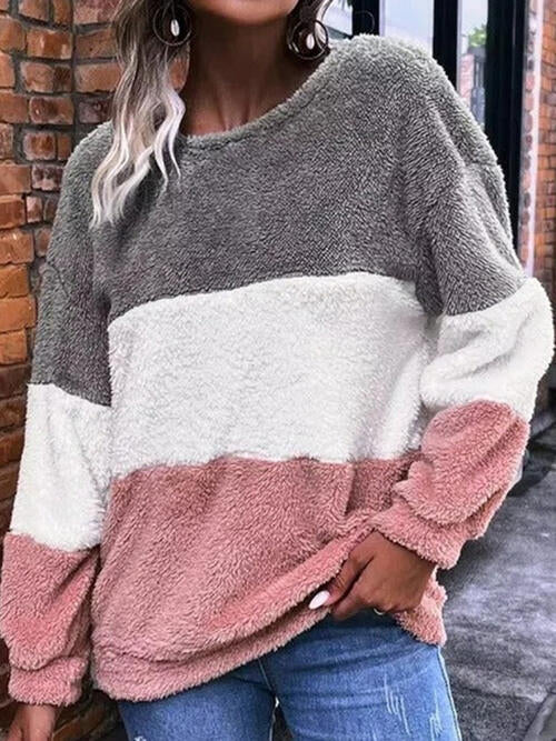 Cozy at it Finest - Round Neck Long Sleeve Sweatshirt